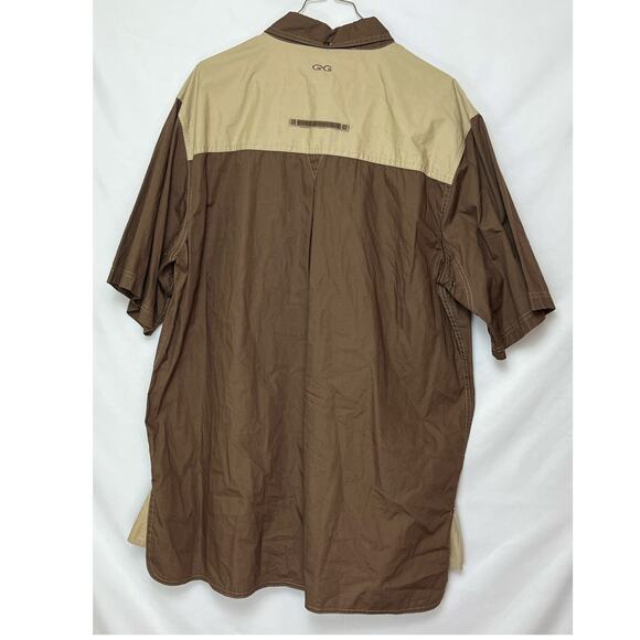 Game Guard Outdoors Men’s 2X Brown Tan Short Sleeve Button Front Hunting Shirt - Picture 2 of 6